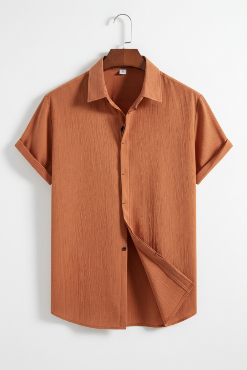 Camisa Crest™ Premium Hombre | Manga Corta Slim Fit