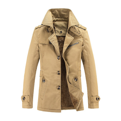 Abrigo Velvet™ — Trench Coat Thickened | Single-Breasted Fit | Hombre