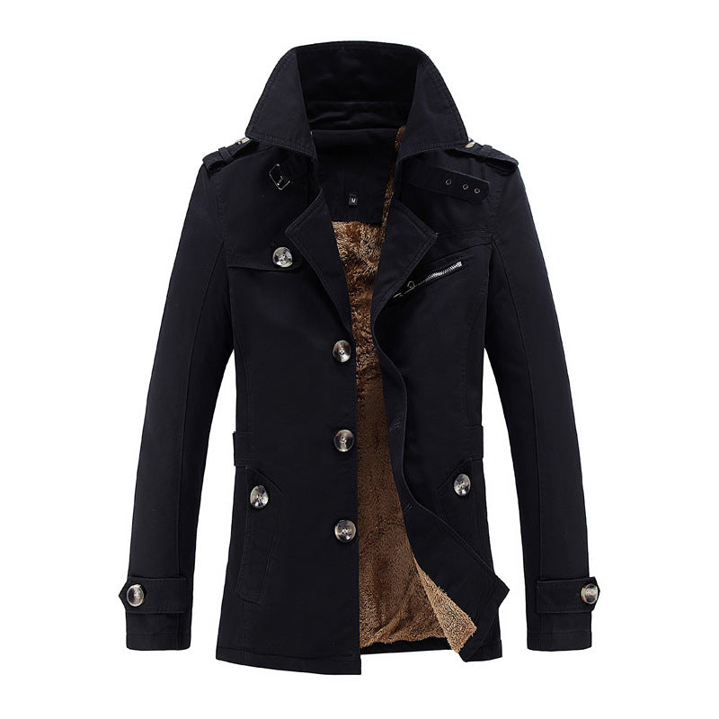 Abrigo Velvet™ — Trench Coat Thickened | Single-Breasted Fit | Hombre