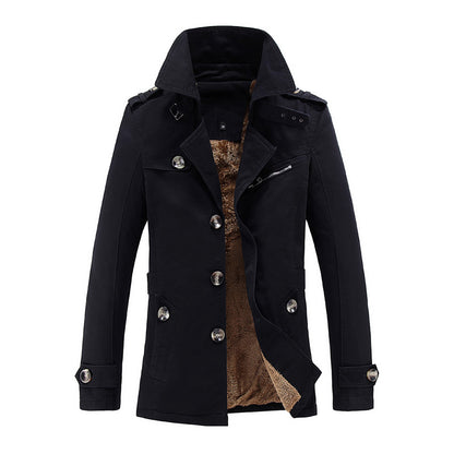 Abrigo Velvet™ — Trench Coat Thickened | Single-Breasted Fit | Hombre