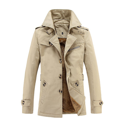 Abrigo Velvet™ — Trench Coat Thickened | Single-Breasted Fit | Hombre