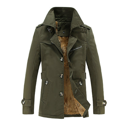 Abrigo Velvet™ — Trench Coat Thickened | Single-Breasted Fit | Hombre