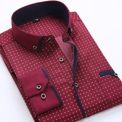 Camisa Dotté™ Premium Hombre | Manga Larga Slim Fit Estampado Puntos