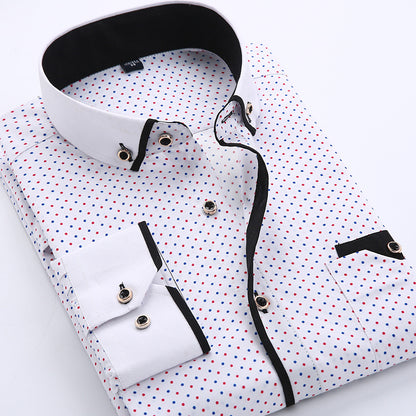 Camisa Dotté™ Premium Hombre | Manga Larga Slim Fit Estampado Puntos