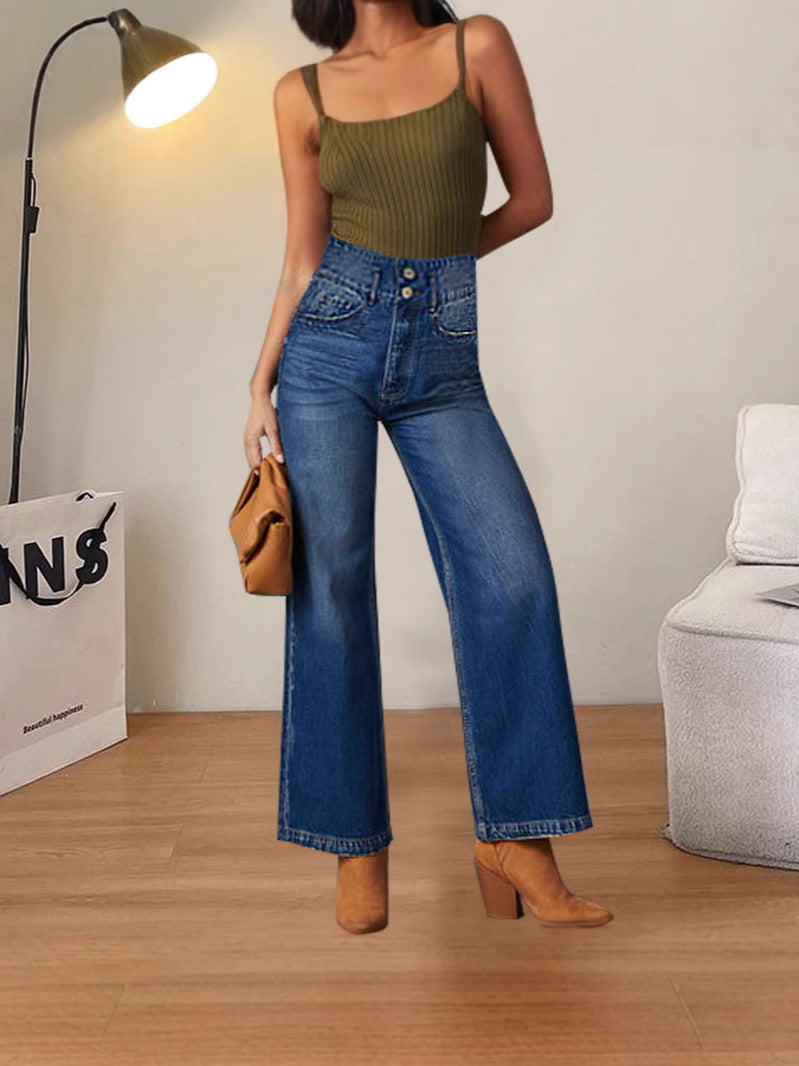 Jean Denim Luxe™ Premium Mujer | Pantalón Wide Leg Tiro Medio