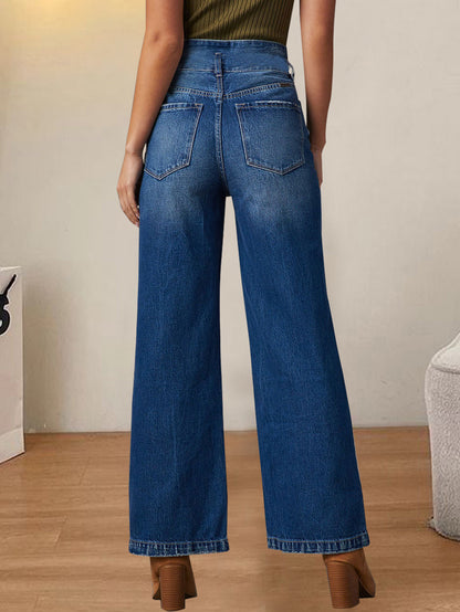 Jean Denim Luxe™ Premium Mujer | Pantalón Wide Leg Tiro Medio