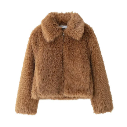 Abrigo Élégance™ | Chaqueta Femenina Efecto Piel con Cuello Solapa
