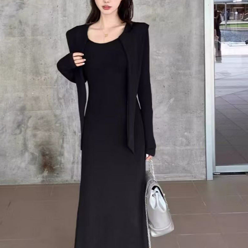 Vestido Parisian Luxe™ | Diseño Francés de Manga Larga con Cintura Definida