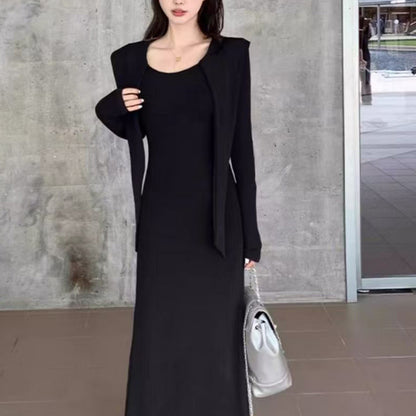 Vestido Parisian Luxe™ | Diseño Francés de Manga Larga con Cintura Definida