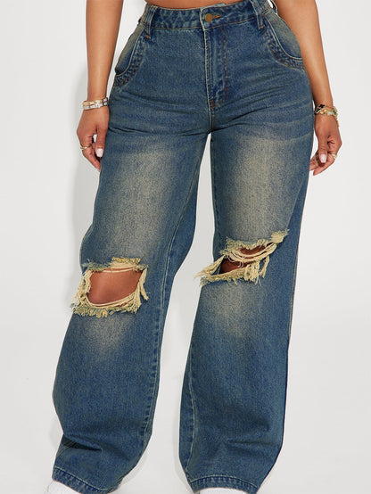Jean Wide Leg H003™ Premium Mujer | Denim Recto Tiro Medio Retro