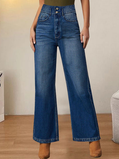 Jean Denim Luxe™ Premium Mujer | Pantalón Wide Leg Tiro Medio