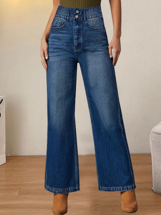 Jean Denim Luxe™ Premium Mujer | Pantalón Wide Leg Tiro Medio