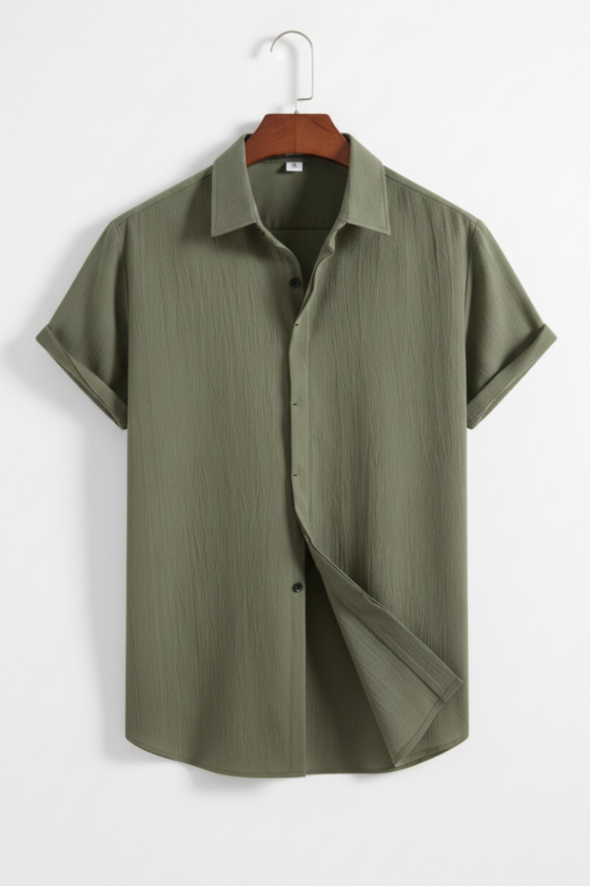 Camisa Crest™ Premium Hombre | Manga Corta Slim Fit