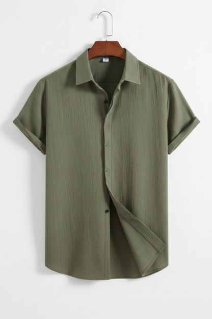 Camisa Crest™ Premium Hombre | Manga Corta Slim Fit