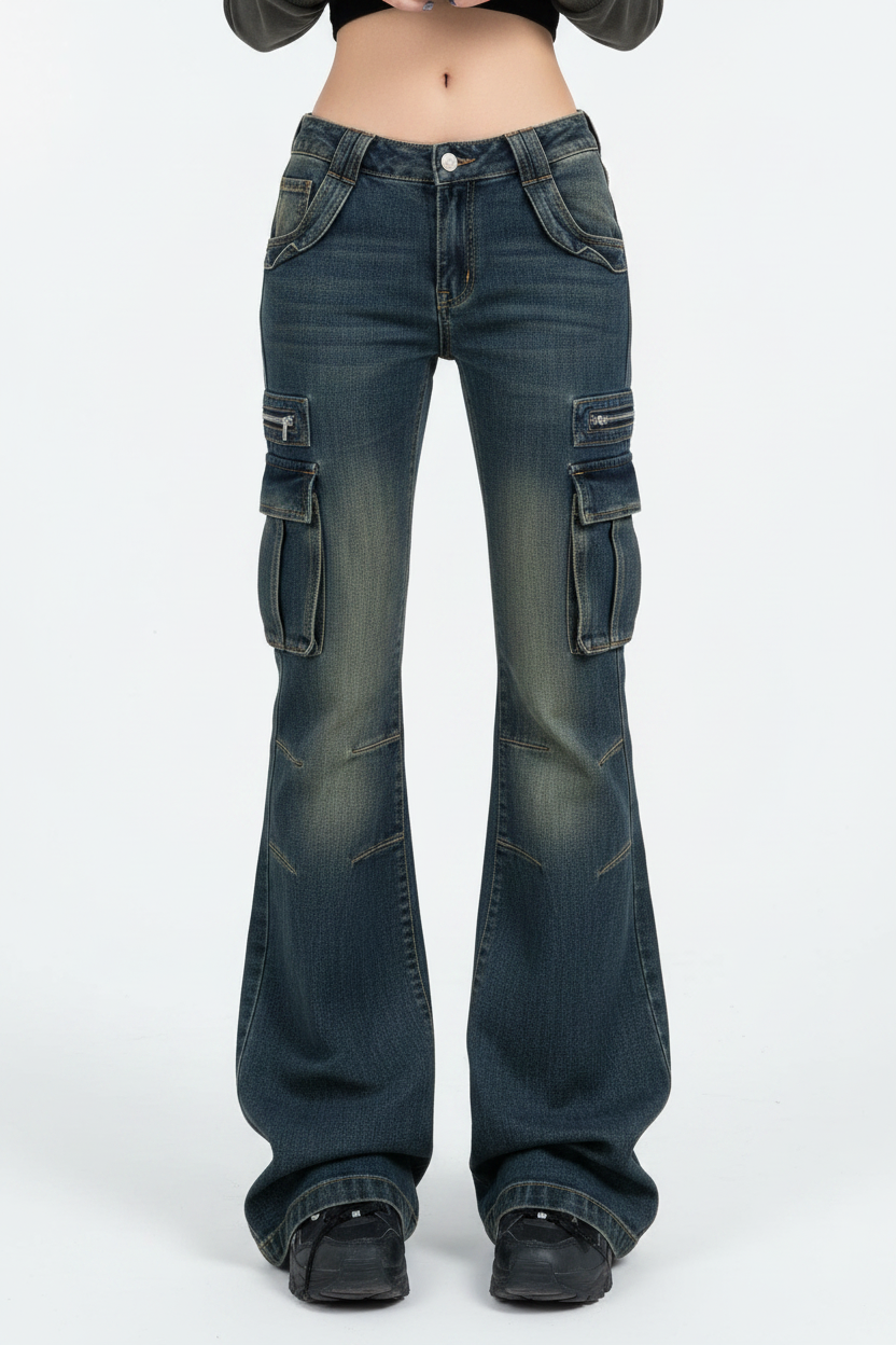 Jean Flare Y912™ Premium Mujer | Denim Acampanado Tiro Bajo Vintage