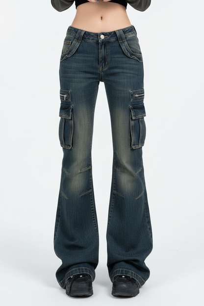 Jean Flare Y912™ Premium Mujer | Denim Acampanado Tiro Bajo Vintage