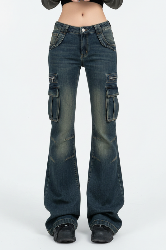 Jean Flare Y912™ Premium Mujer | Denim Acampanado Tiro Bajo Vintage