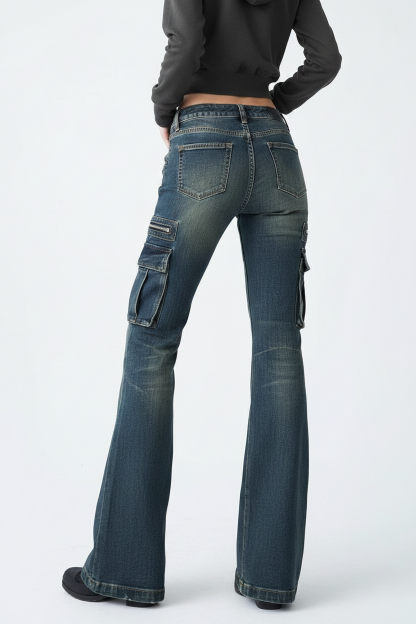 Jean Flare Y912™ — Vista Trasera Editorial