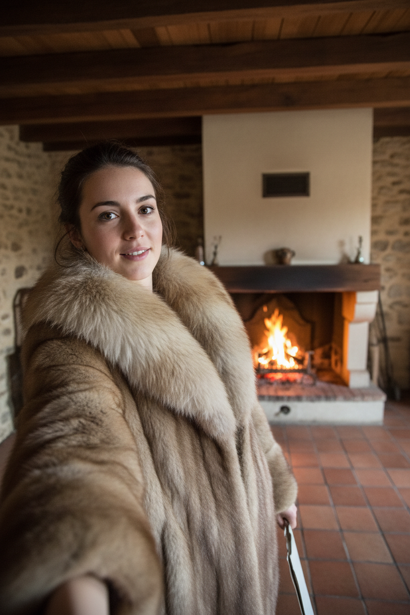 Mujer francesa con abrigo
