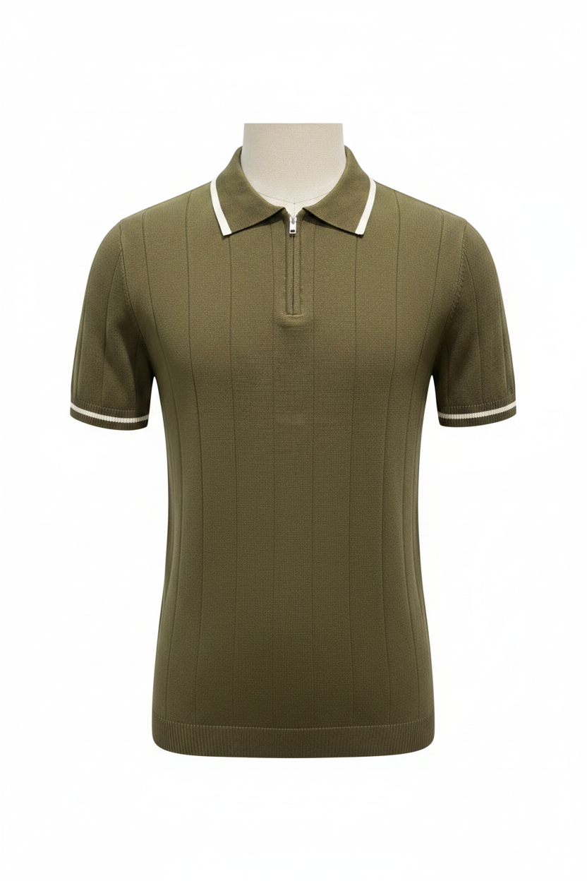 Polo verde oliva fondo blanco