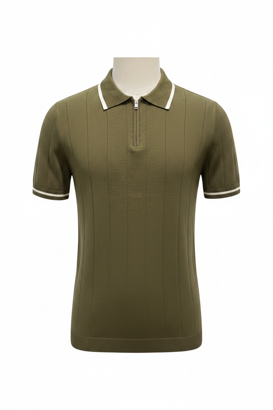 Polo verde oliva fondo blanco